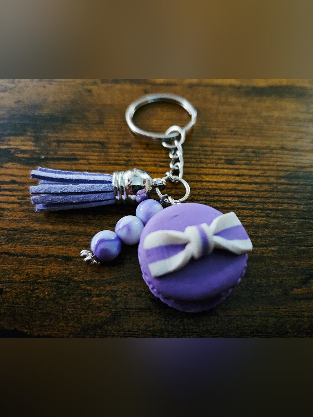 Purple Macaron Tassel Keychain - Unbranded Women’s Key & Card Holder Accessory